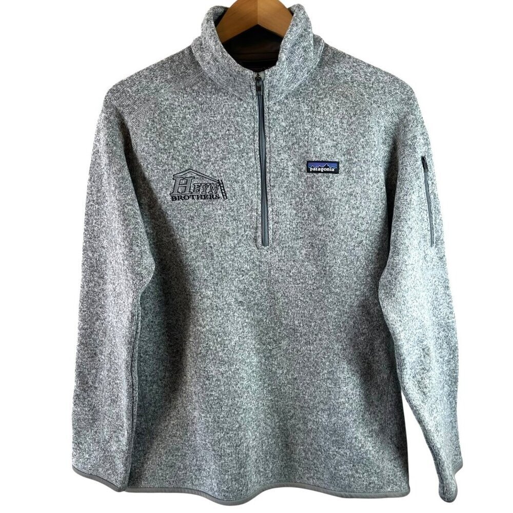 Patagonia Gray Better Sweater 1/4 Zip Women's size Large Logo Embroidery